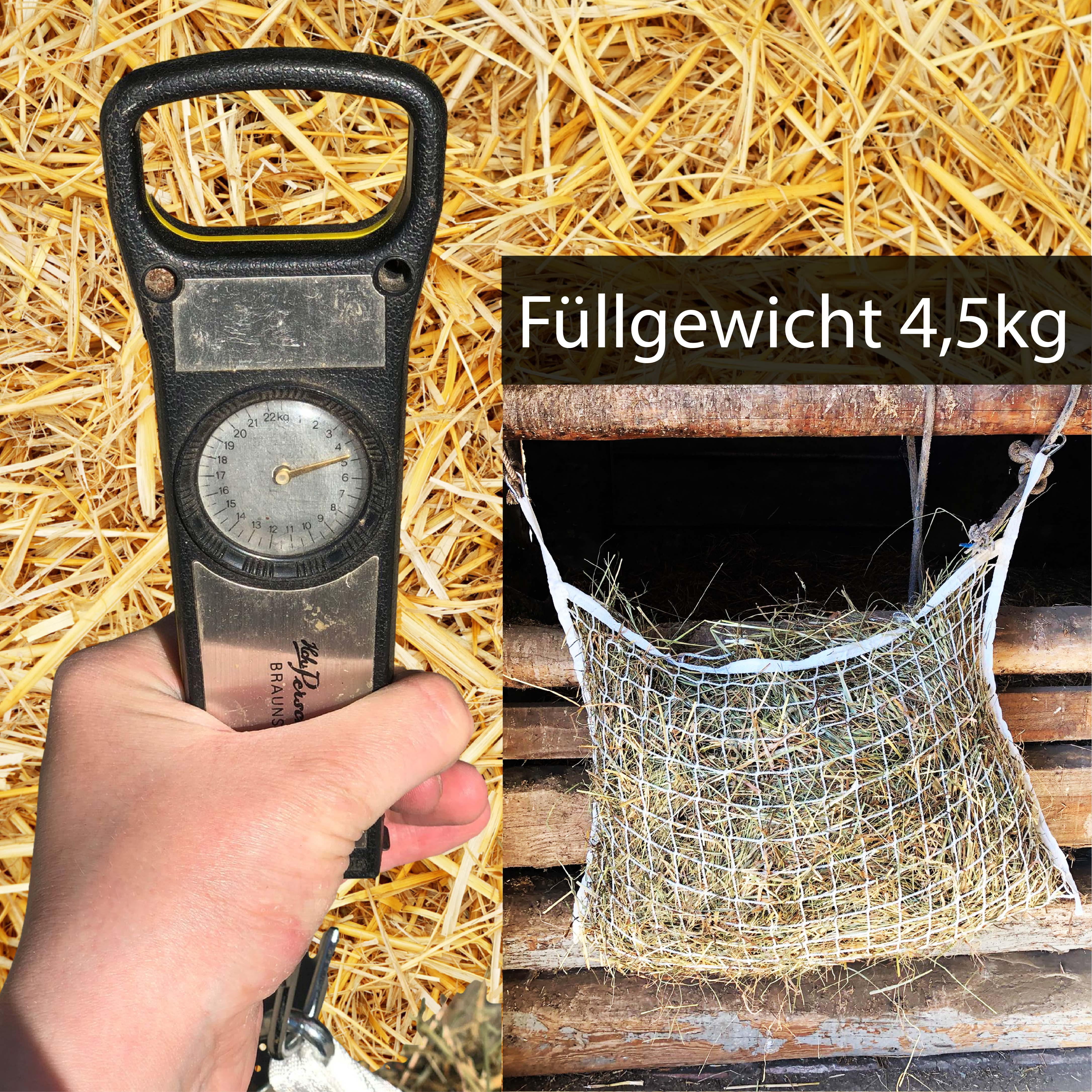 Heunetz eckig in weiß, 3x3cm , 70cmx80cm, 4,5kg Füllgewicht